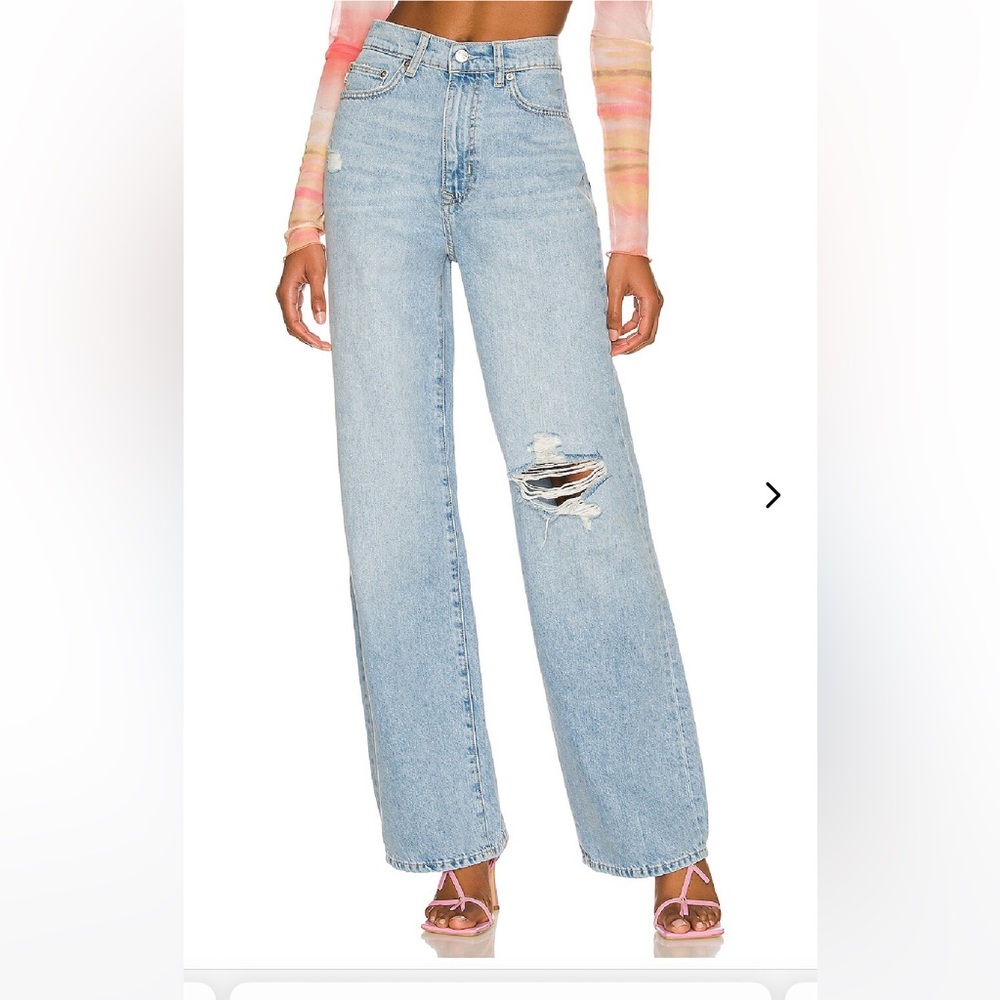 Lovers + Friends Lennon super high rise loose wide leg jeans